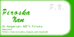 piroska nan business card
